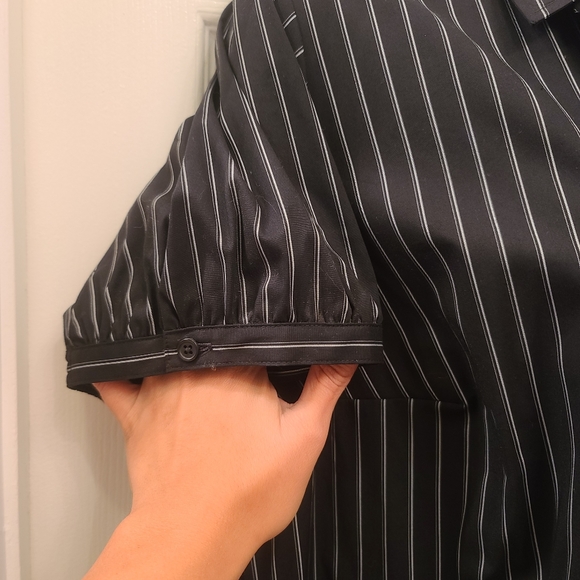 Lane Bryant Striped Ruffle-front Button-up Top - Picture 6 of 8